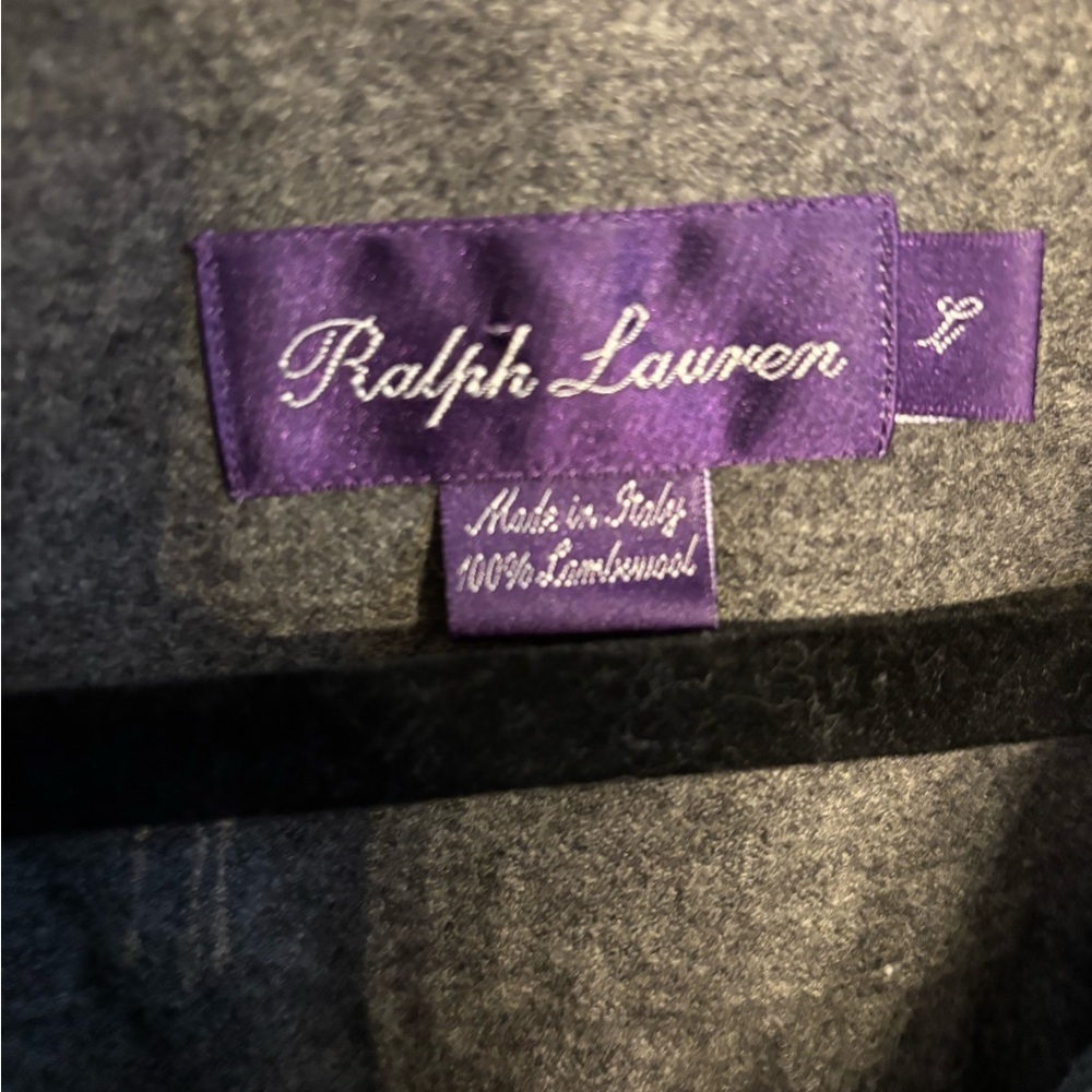 Ralph Lauren Vintage Luxury Purple label grey Lambswool button down L - Picture 5 of 6